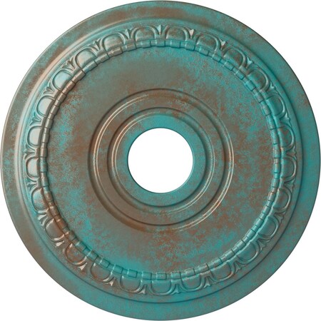Ekena Millwork Munich Ceiling Medallion (Canopies up to 5 5/8"), 17 1/2"OD x 3 5/8"ID x 1"P, Copper Green Patina CM17MUCGS